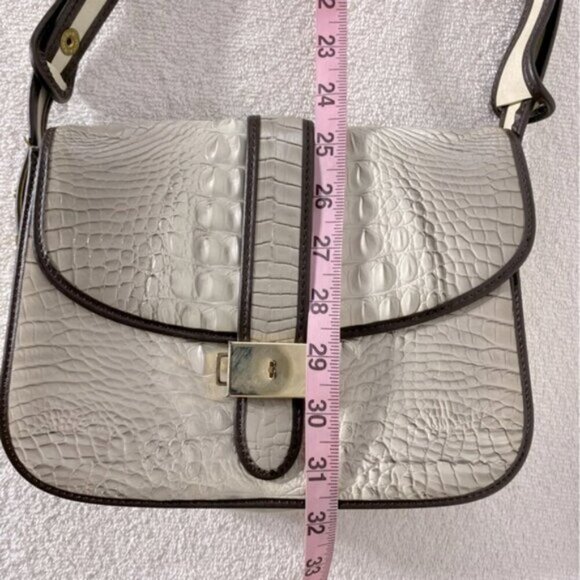 Vintage Reptile Embossed Faux Leather Purse Handbag Shoulder Bag - Picture 15 of 16